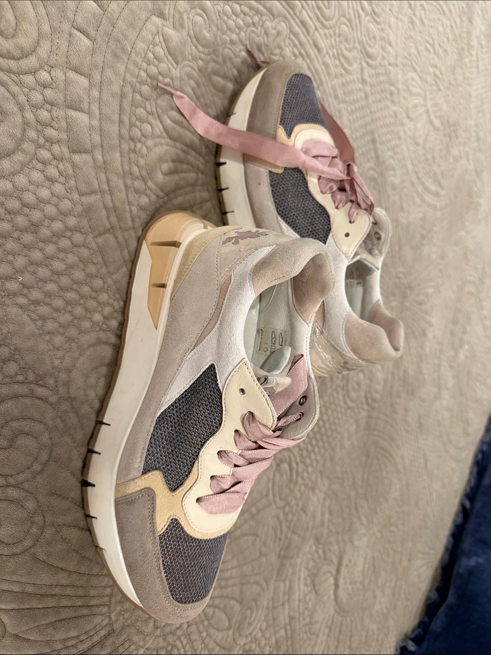 Neutral and Pink Women's Fashion Sneakers